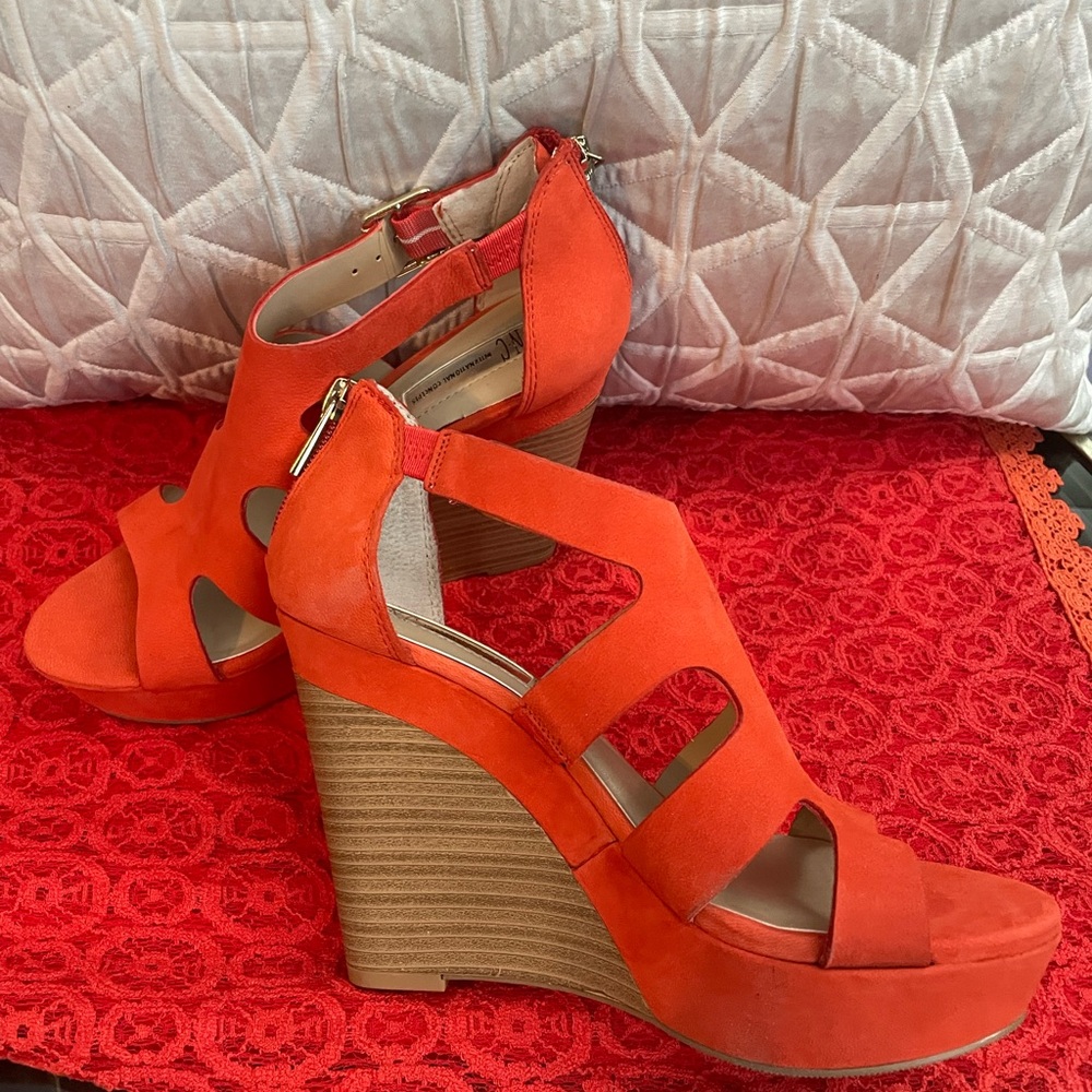 Tangerine Suede Platform Sandal